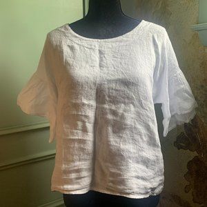 Viola Borghi White Linen Top-S